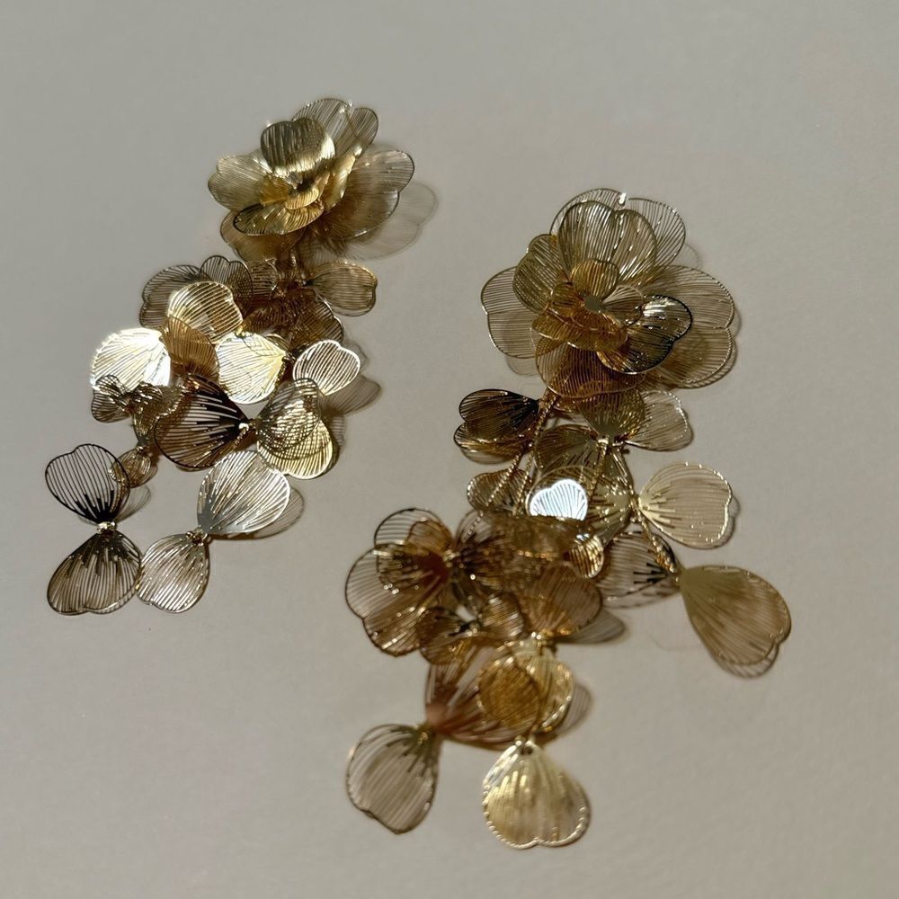 Flower drop earrings N680 - Picture 3 of 5